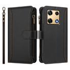 For Infinix Note 30 Pro 4G Magnetic Closure 9 Card Slots Zipper Leather Case with Hand Strap(Black) - 2