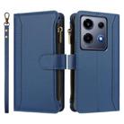 For Infinix Note 30 VIP Magnetic Closure 9 Card Slots Zipper Leather Case with Hand Strap(Dark Blue) - 2