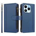 For Infinix Note 40X 5G Magnetic Closure 9 Card Slots Zipper Leather Case with Hand Strap(Dark Blue) - 2