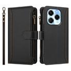 For Infinix Note 40X 5G Magnetic Closure 9 Card Slots Zipper Leather Case with Hand Strap(Black) - 2