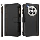 For Infinix Zero 40 4G Magnetic Closure 9 Card Slots Zipper Leather Case with Hand Strap(Black) - 2