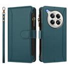 For Infinix Zero 40 4G Magnetic Closure 9 Card Slots Zipper Leather Case with Hand Strap(Dark Green) - 2