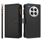 For Infinix Zero 40 5G Magnetic Closure 9 Card Slots Zipper Leather Case with Hand Strap(Black) - 2