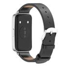 For Huawei Band 10 / 9 / 8 Mijobs Microfiber PU Leather Watch Band(Black Silver) - 3