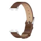 For Huawei Band 10 / 9 / 8 Mijobs Microfiber PU Leather Watch Band(Brown Silver) - 2