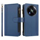 For itel RS4 Magnetic Closure 9 Card Slots Zipper Leather Case with Hand Strap(Dark Blue) - 2