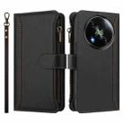 For itel RS4 Magnetic Closure 9 Card Slots Zipper Leather Case with Hand Strap(Black) - 2