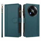 For itel RS4 Magnetic Closure 9 Card Slots Zipper Leather Case with Hand Strap(Dark Green) - 2