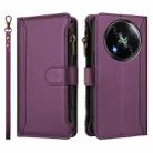 For itel RS4 Magnetic Closure 9 Card Slots Zipper Leather Case with Hand Strap(Purple) - 2