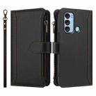 For itel S17 / Vision 3 Magnetic Closure 9 Card Slots Zipper Leather Case with Hand Strap(Black) - 2