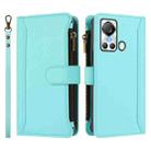 For itel S18 / Vision 5 Magnetic Closure 9 Card Slots Zipper Leather Case with Hand Strap(Mint Green) - 2