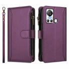 For itel S18 / Vision 5 Magnetic Closure 9 Card Slots Zipper Leather Case with Hand Strap(Purple) - 2