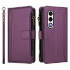 For itel S25 4G Magnetic Closure 9 Card Slots Zipper Leather Case with Hand Strap(Purple) - 2