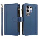 For itel S25 Ultra 4G Magnetic Closure 9 Card Slots Zipper Leather Case with Hand Strap(Dark Blue) - 2