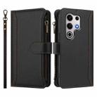 For itel S25 Ultra 4G Magnetic Closure 9 Card Slots Zipper Leather Case with Hand Strap(Black) - 2