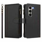 For itel A95 5G Magnetic Closure 9 Card Slots Zipper Leather Case with Hand Strap(Black) - 2