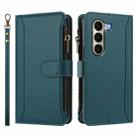 For itel A95 5G Magnetic Closure 9 Card Slots Zipper Leather Case with Hand Strap(Dark Green) - 2