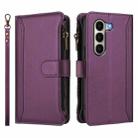 For itel A95 5G Magnetic Closure 9 Card Slots Zipper Leather Case with Hand Strap(Purple) - 2