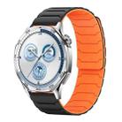 20mm xDfind Magnetic Silicone Watch Band for Huawei Watch GT5 / GT4(Black Orange) - 1