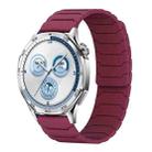 22mm xDfind Magnetic Silicone Watch Band for Huawei Watch GT5 / GT4(Wine Red) - 1