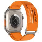 For Apple Watch 46mm / 49mm / 45mm / 44mm xDfind Double Section Metal Buckle Loop Nylon Braided Watch Band(Orange) - 1