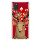 For Samsung Galaxy A21s Shockproof Painted Transparent TPU Protective Case(Flower Deer) - 1