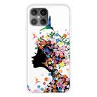 For iPhone 12 mini Shockproof Painted Transparent TPU Protective Case(Flower Girl) - 1