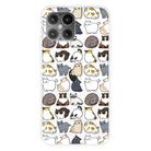 For iPhone 12 mini Shockproof Painted Transparent TPU Protective Case(Mini Cats) - 1