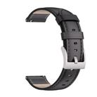 22mm MIJOBS Genuine Leather Watch Band(Black) - 3