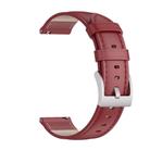 22mm MIJOBS Genuine Leather Watch Band(Red) - 3
