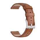 22mm MIJOBS Genuine Leather Watch Band(Brown) - 3