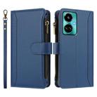 For Tecno Camon 19 / 19 Pro 5G Magnetic Closure 9 Card Slots Zipper Leather Case with Hand Strap(Dark Blue) - 2