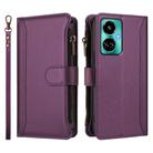 For Tecno Camon 19 / 19 Pro 5G Magnetic Closure 9 Card Slots Zipper Leather Case with Hand Strap(Purple) - 2