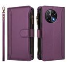 For Tecno Camon 30S / 30S Pro Magnetic Closure 9 Card Slots Zipper Leather Case with Hand Strap(Purple) - 2