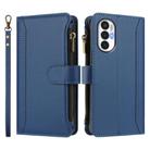 For Tecno Pova 3 Magnetic Closure 9 Card Slots Zipper Leather Case with Hand Strap(Dark Blue) - 2