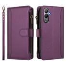 For Tecno Pova 4 Magnetic Closure 9 Card Slots Zipper Leather Case with Hand Strap(Purple) - 2
