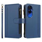For Tecno Pova 4 Pro Magnetic Closure 9 Card Slots Zipper Leather Case with Hand Strap(Dark Blue) - 2