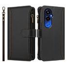 For Tecno Pova 4 Pro Magnetic Closure 9 Card Slots Zipper Leather Case with Hand Strap(Black) - 2