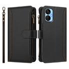 For Tecno Spark 9T / Spark 9 Pro Magnetic Closure 9 Card Slots Zipper Leather Case with Hand Strap(Black) - 2