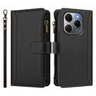For Tecno Spark 20 Pro 5G Magnetic Closure 9 Card Slots Zipper Leather Case with Hand Strap(Black) - 2