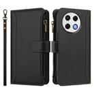 For Tecno Spark 30 Pro 4G Magnetic Closure 9 Card Slots Zipper Leather Case with Hand Strap(Black) - 2