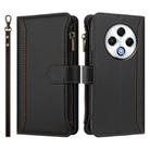 For Tecno Spark 30 4G Magnetic Closure 9 Card Slots Zipper Leather Case with Hand Strap(Black) - 2