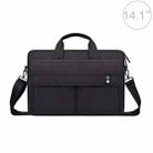 ST08 Handheld Briefcase Carrying Storage Bag with Shoulder Strap for 14.1 inch Laptop(Black) - 1