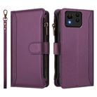 For Asus Zenfone 11 Ultra Magnetic Closure 9 Card Slots Zipper Leather Case with Hand Strap(Purple) - 2
