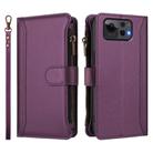 For Asus Zenfone 12 Ultra Magnetic Closure 9 Card Slots Zipper Leather Case with Hand Strap(Purple) - 2
