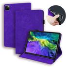 For iPad Air 11 2024 / Air 2022 / 2020 10.9 Calf Texture Embossed Horizontal Flip Leather Case with Holder & Card Slots & Photo Frame(Purple) - 1