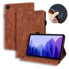 For Samsung Galaxy Tab A7 10.4 (2020) Calf Texture Embossed Horizontal Flip Leather Case with Holder & Card Slots & Photo Frame(Brown) - 1