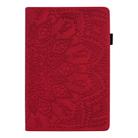 For Samsung Galaxy Tab A7 10.4 (2020) Calf Texture Embossed Horizontal Flip Leather Case with Holder & Card Slots & Photo Frame(Red) - 1