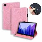 For Samsung Galaxy Tab A7 10.4 (2020) Calf Texture Embossed Horizontal Flip Leather Case with Holder & Card Slots & Photo Frame(Pink) - 1