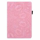 For Samsung Galaxy Tab A7 10.4 (2020) Calf Texture Embossed Horizontal Flip Leather Case with Holder & Card Slots & Photo Frame(Pink) - 2